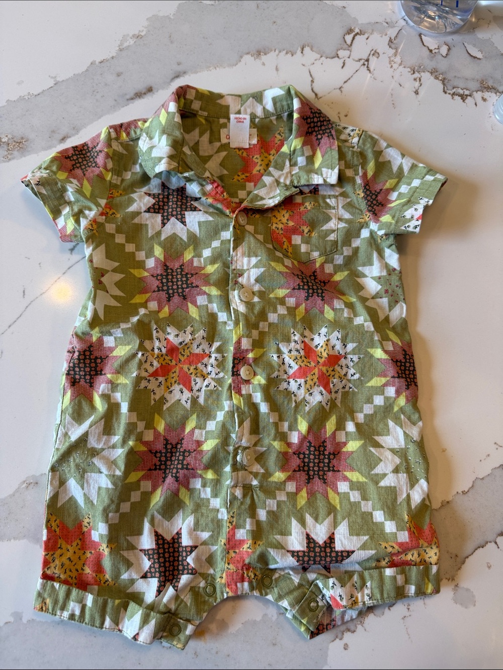 Cat & Jack Green Star-Print Baby Romper